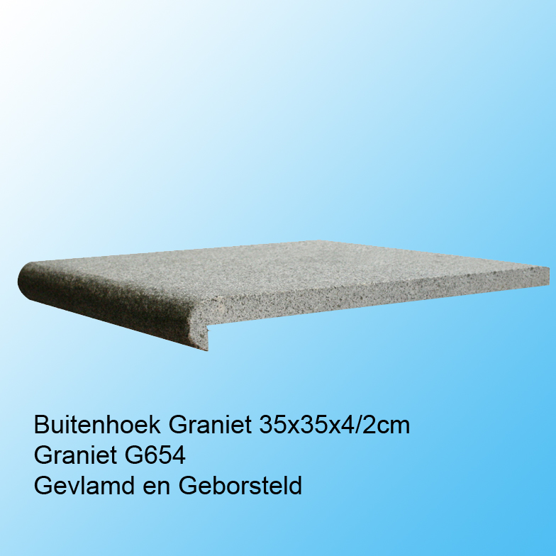 Buitenhoek Graniet 35x35x2/4 cm