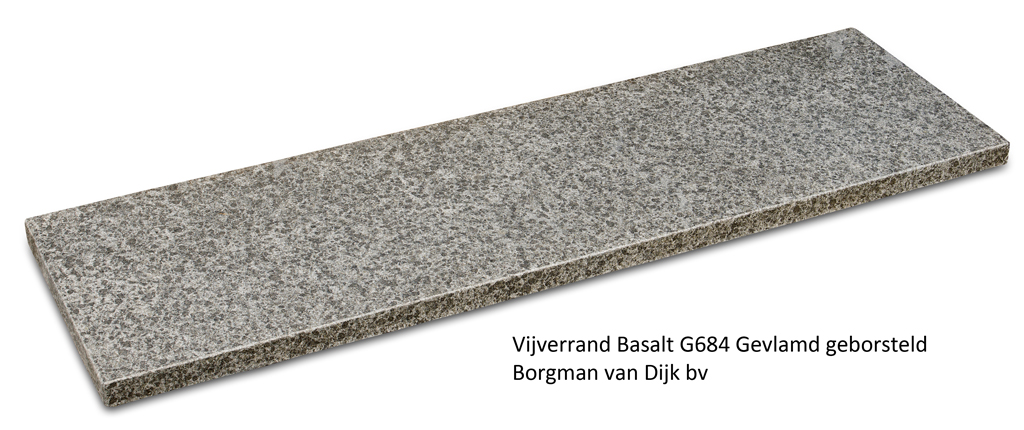 Vijverrand Basalt Gevlamd 100x25x3 cm