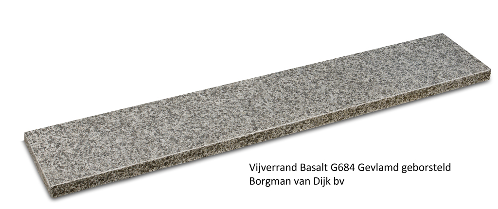 Vijverrand Basalt Gevlamd 100x15x3 cm