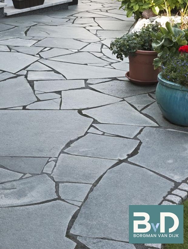 Alta Kwartsiet Flagstones grootformaat 3-4 cm dik terrastegels