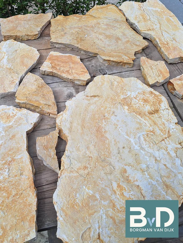 Balkan Yellow Mediterrane 2-3 cm dik Flagstones terras
