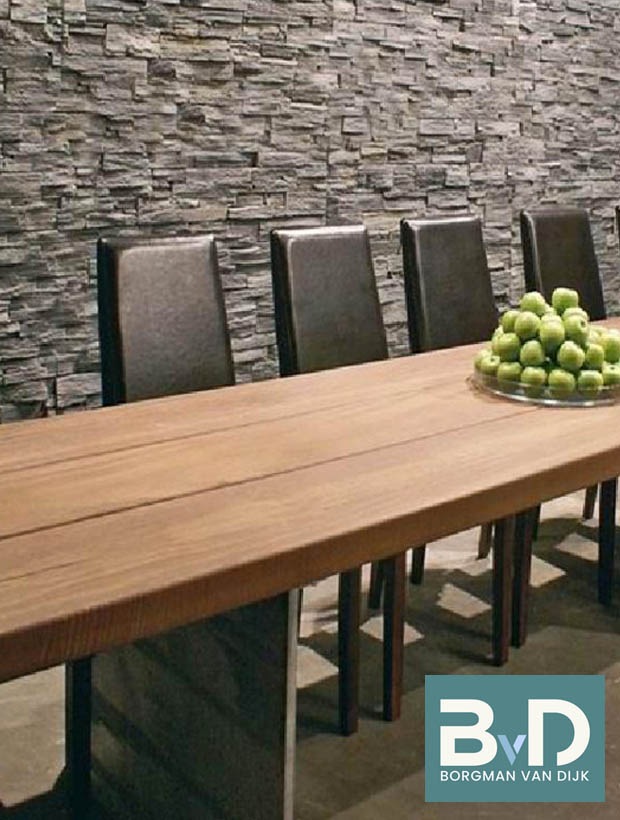 Black Slate Leisteen Concrete wandtegels z-vormig paneel voor binnenmuur