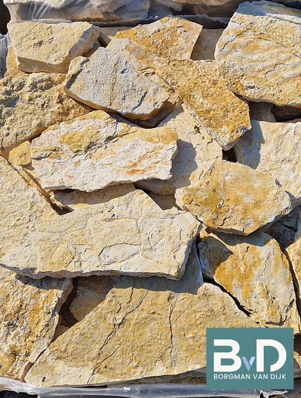 Mediterraanse Flagstones Bourgogne Geel terrastegels uit Frankrijk