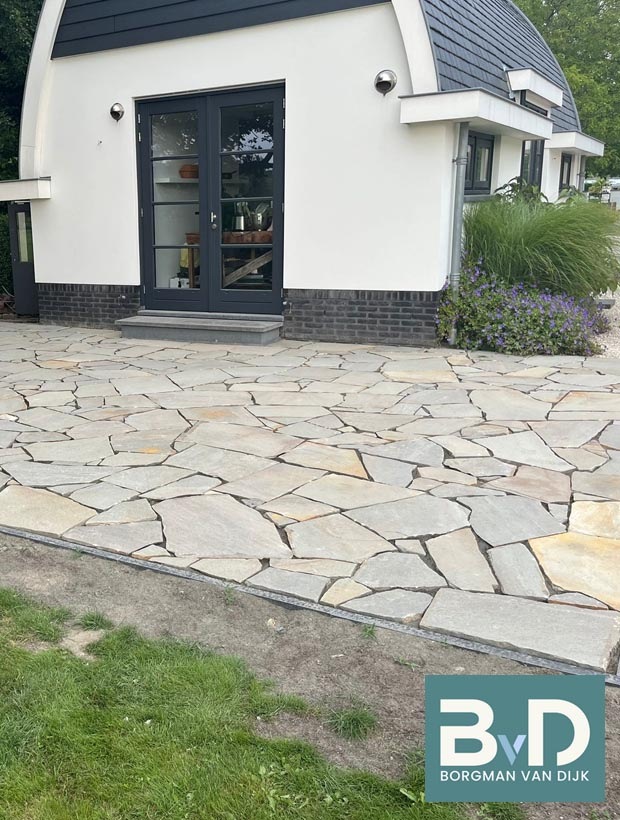 Flagstones Brasil Green 2,5-4 cm dik Terrastegels voor terras, tuin en rondom zwembad