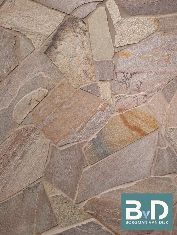Brasil Green Flagstones binnen 1,5-3 cm dik