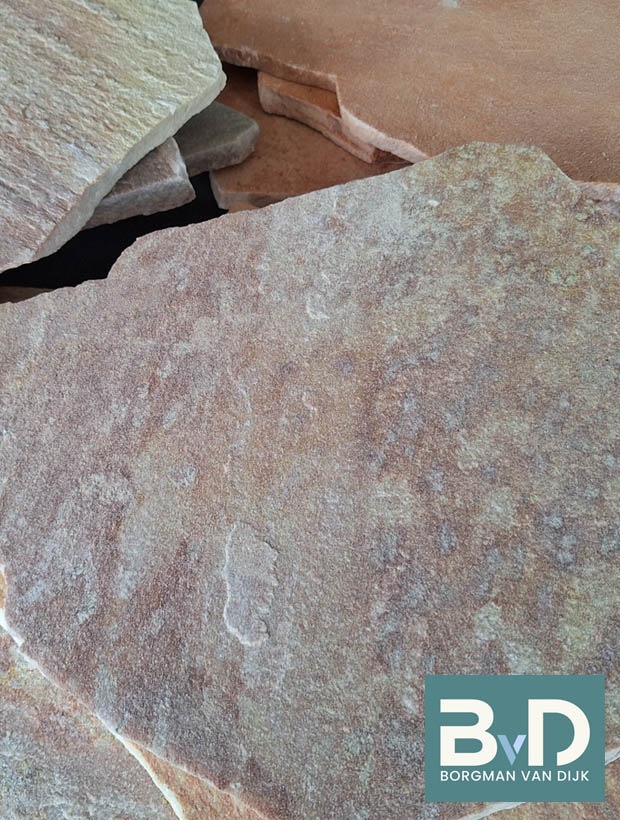 Brasil Rosso Flagstones dun 1-1,5 cm dik wandtegels