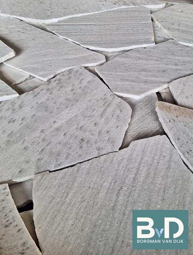 Brasil White Flagstones wandbekleding dun 1-1,5 cm dik
