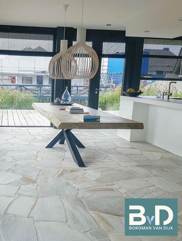 Brasil White Flagstones 1,5-3cm breed keuken Borgman van Dijk Zwartebroek