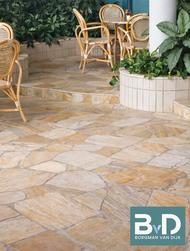 Brasil Yellow Flagstones 2,5-5 cm terrastegels