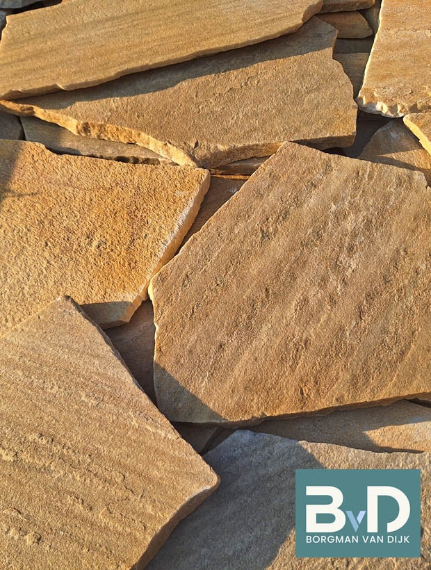Flagstones Brasil Yellow dun 1-1,5 cm dik wandbekleding