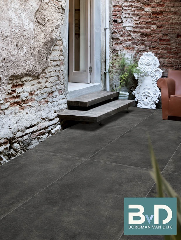 Ceramica 90x90x3 cm Freedom Dark tuintegels voor terras en oprit