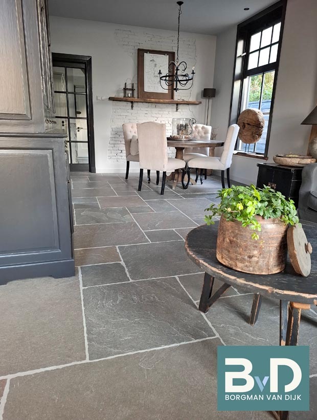 Chateau Gris Brun Antique Groot Wildverband Vloertegels