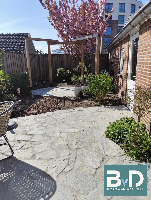 Flagstones Kavala Grey formaat 3-5cm dik tuin Borgman van Dijk
