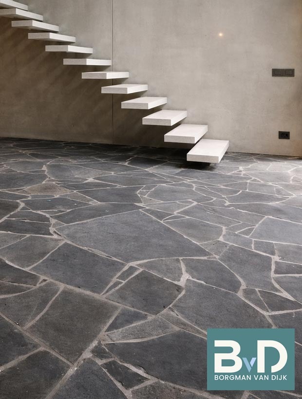 Mystic Black Flagstones 2-3 cm dik Leisteen vloertegels zitkamer, keuken