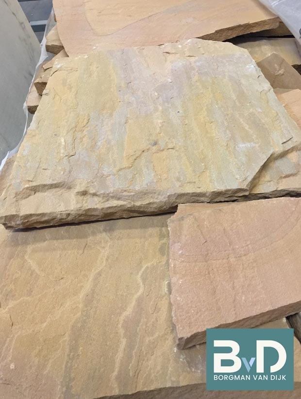 Golden Leaf Flagstones dikformaat 2,5-4 cm dik terrastegels mediterraanse stijl