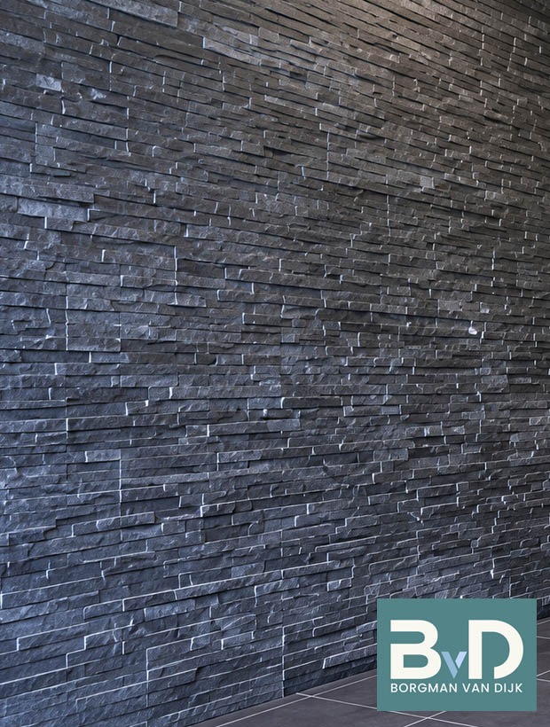 Himalaya Black Quartsiet Flatpanel wandtegels antraciet