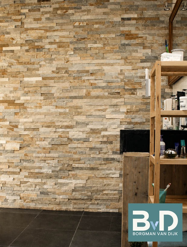 Himalaya Yellow Quartsiet Flatpanel Wandstrips, natuursteen Z-panelen
