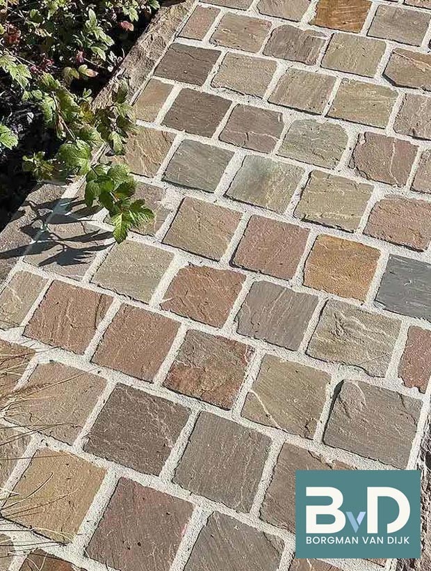 Kandla Multicolor Kassei 14x14x3-5cm zeer geschikt voor tuinpad en terras