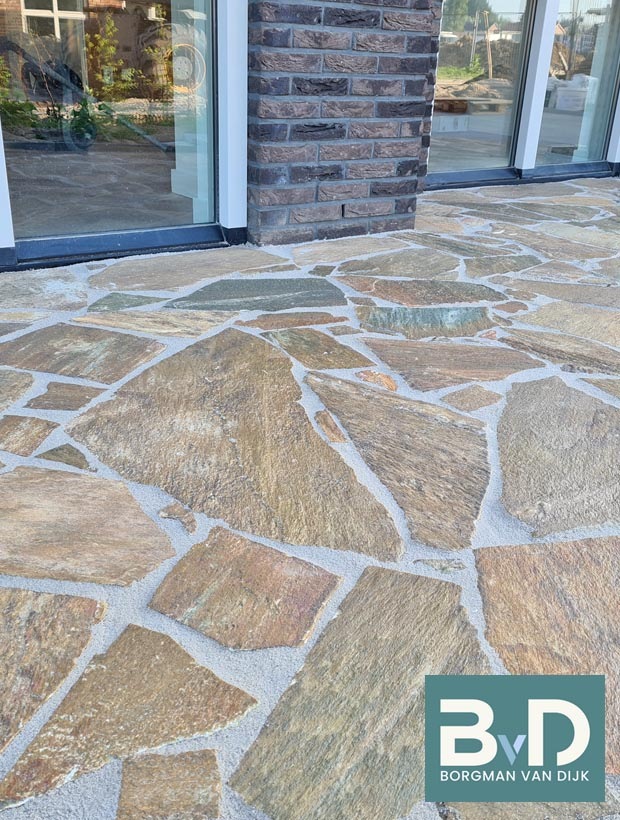 Karystos Brown Flagstones dikformaat 3-5 cm dik