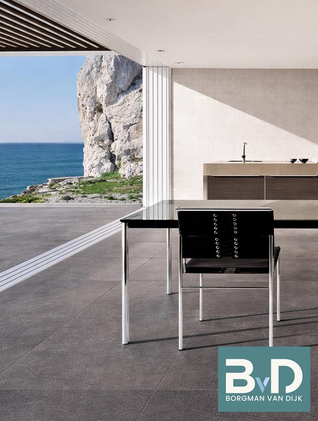 Keramisch Hardsteen look Pierre Blue Noir 80x80 cm 