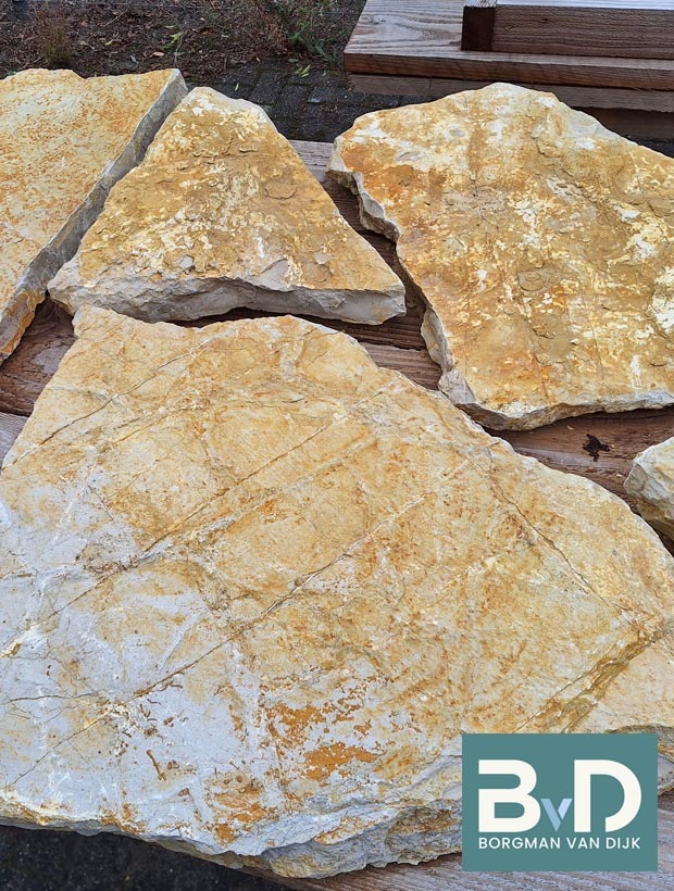 Mediterraanse Flagstones Bourgogne Geel xl Terrastegel los Borgman van Dijk