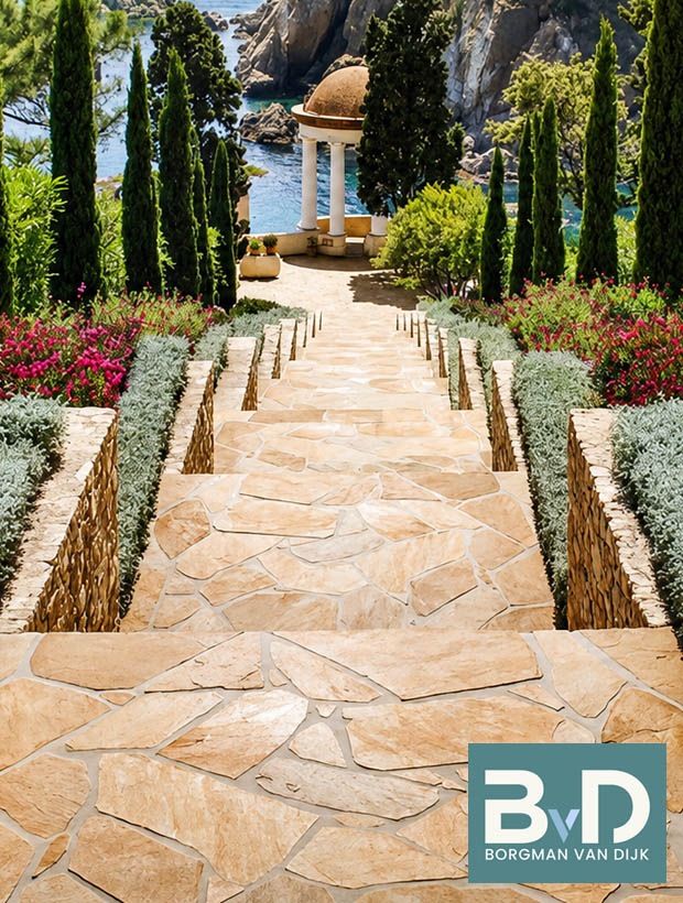 Mediterraanse-Flagstones-Brasil-Yellow-2,5-5cm-dik-Terrastegels