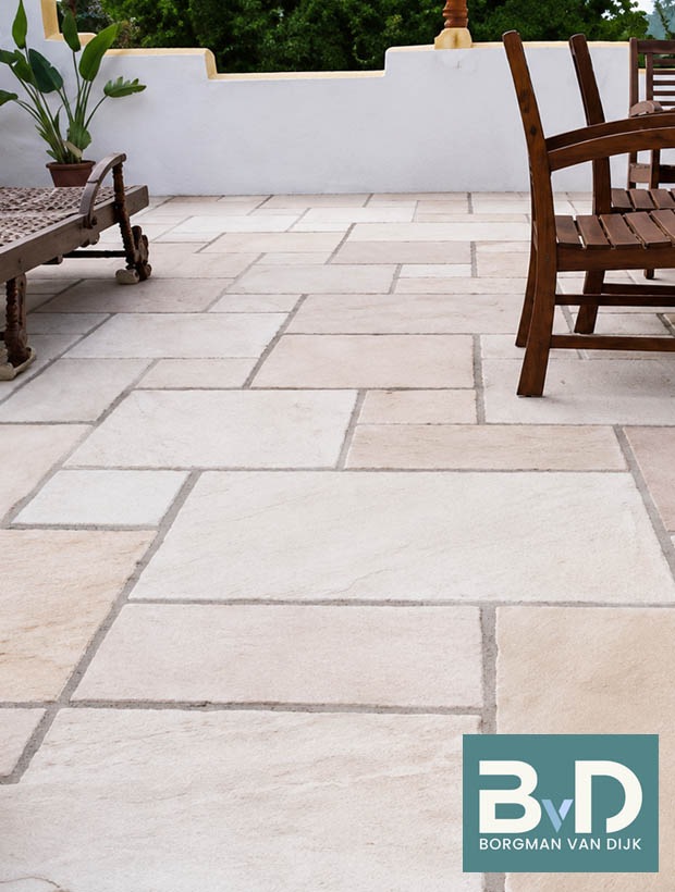 Mint Sandstone Groot Wildverband ca.2,2 cm dik Terrastegels antiek verouderd
