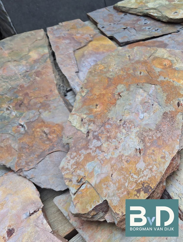 Multicolor Slate Flagstones 2,5-3,5 cm dik kleurecht, antislip