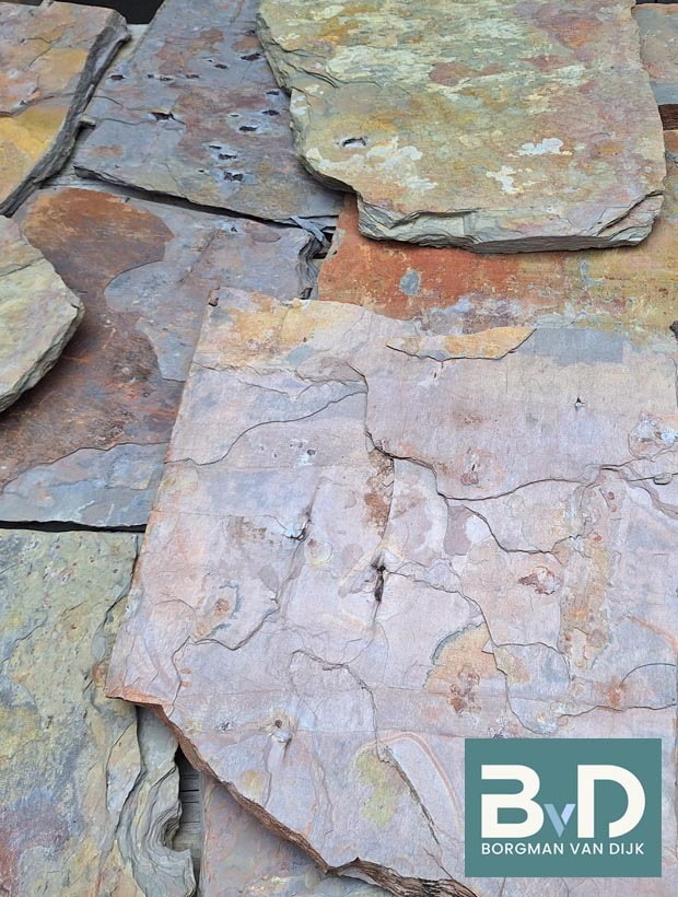 Multicolor Slate Flagstones 2.5-3.5cm Tegels1 Borgman van Dijk