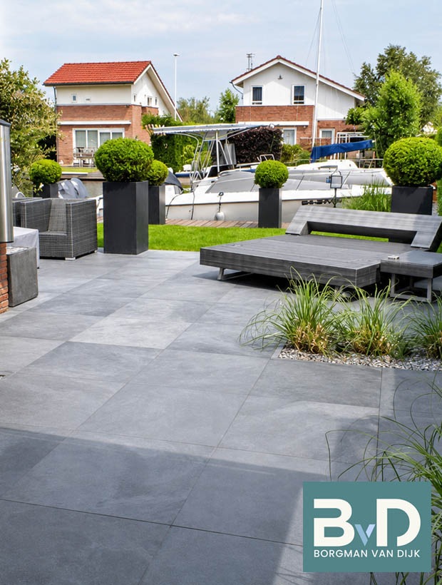 Mustang leisteen Black Slate 60x60x2,5 cm terrastegels