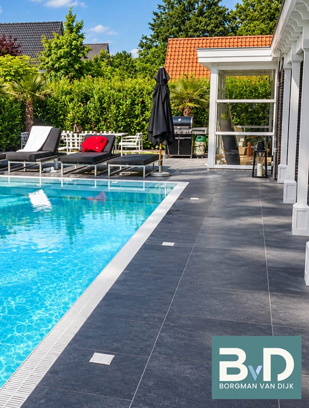 Mustang leisteen Black Slate 80x80x2,5 cm terrastegels
