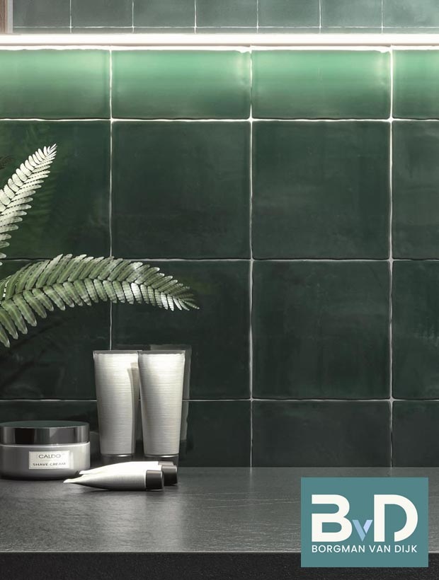 Oud Hollandse Witje OUD GROEN 13x13 cm Keramische Wandtegels