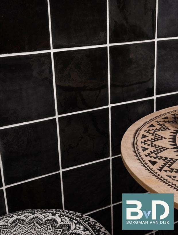 Oud Hollandse Witjes ZWART 13x13cm Keramische Wandtegels Keuken