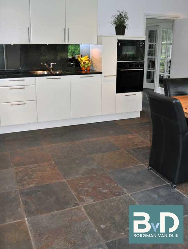 Peacock leisteen Multicolor Slate 40x60x1,2 cm vloertegels Borgman van Dijk