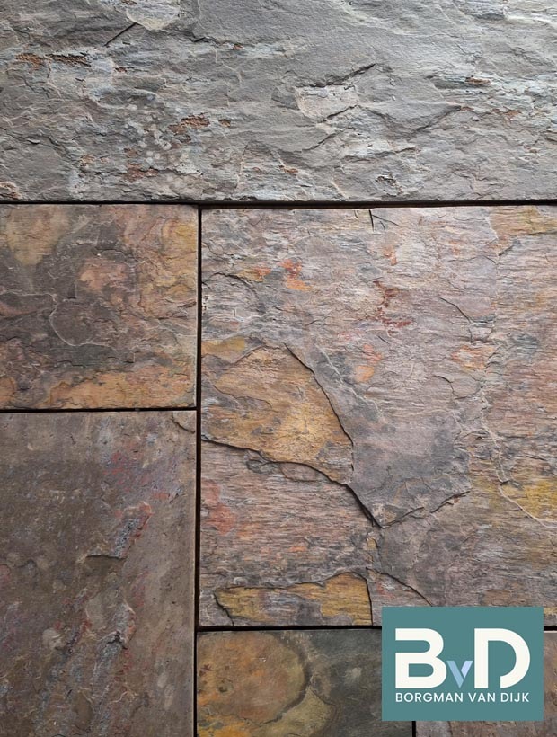 Peacock Slate Leisteen romaansverband 1,2 cm dik vloertegels