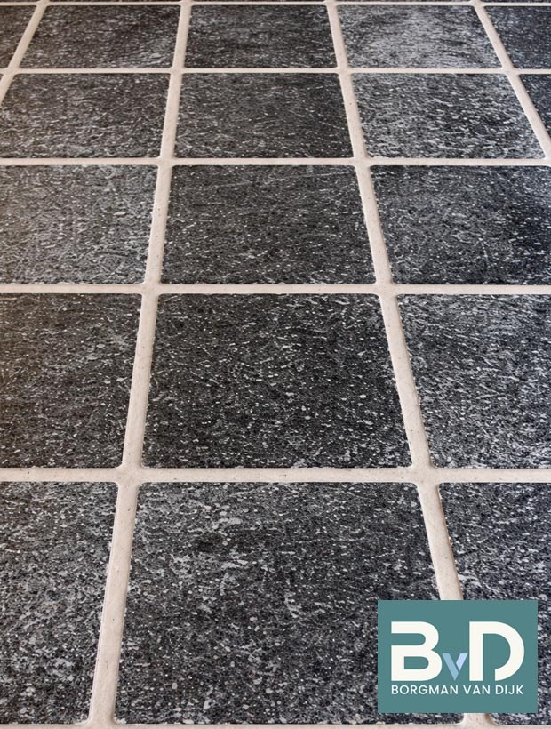 Estrikken Boerenplavuizen Black Marble Tumbled 20x20x1 cm Vloertegels