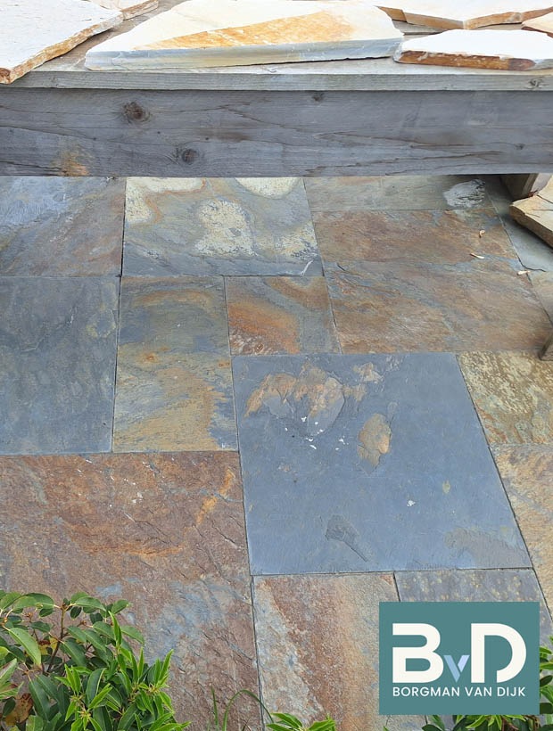 Rusty Slate Leisteen Groot Wildverband ca.3 cm terrastegels