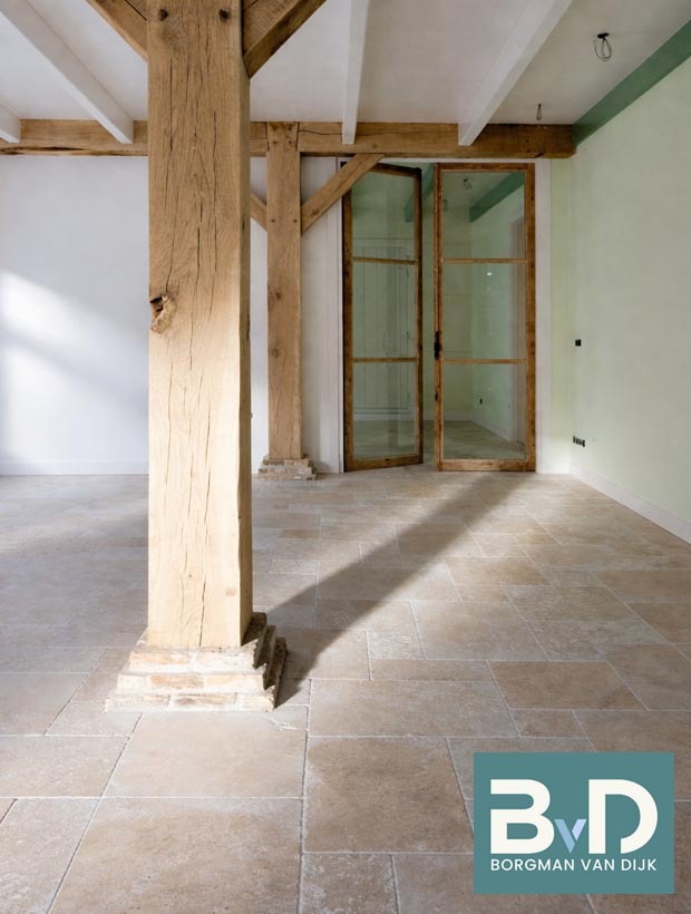 Travertin Light Anticato Romaans Verband vloertegels