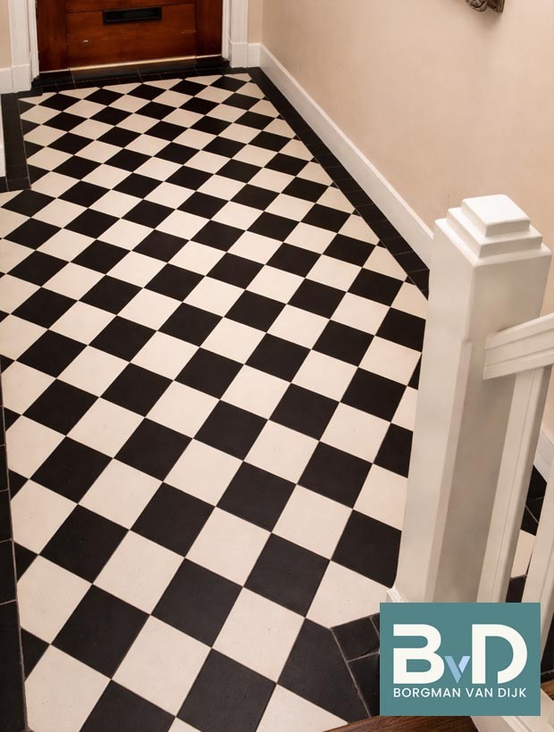 Zwart Wit Marmer 20x20x1,2 cm vloertegels