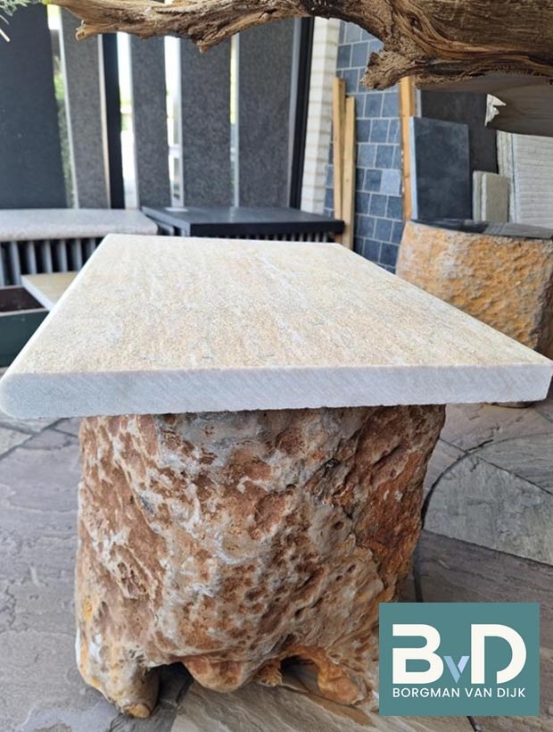 Zwembadrand Brasil Yellow 100x35x3 cm natuursteen