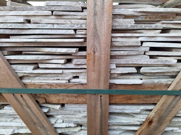 Brasil White Flagstones dun 1-1,5 cm dik