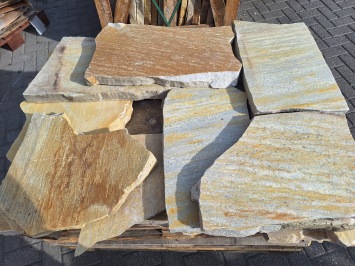 Brasil Yellow Flagstones grootformaat 4-6 cm dik