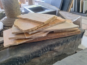 Brasil Yellow Flagstones dun 1-1,5 cm dik