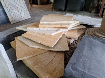 Brasil Yellow Flagstones dun 1-1,5 cm dik