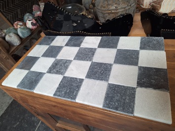 Zwart Wit Marmer 10x10x1,2 cm