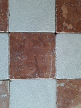 Rood / Wit Marmer 10x10x1,2 cm