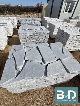 Balkan Blue Grey Flagstones normaalformaat 2-3 cm dik