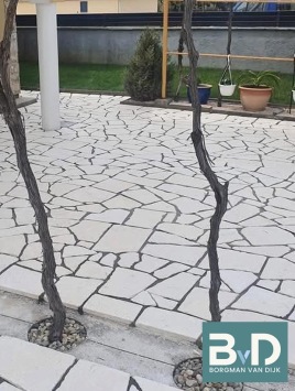 Balkan White Flagstones normaalformaat 1,5-3 cm dik