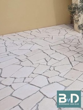 Balkan White Flagstones normaalformaat 1,5-3 cm dik