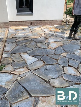 Blue Shards Kwartsiet Flagstones dikformaat 3-5 cm dik